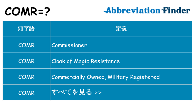 comr は何の略します。
