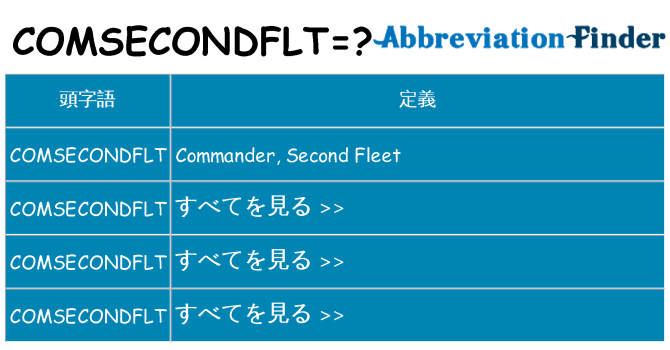 comsecondflt は何の略します。