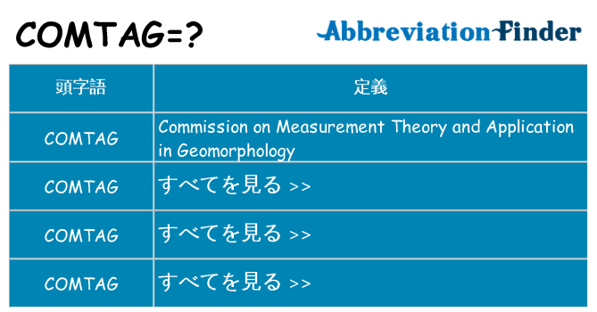 comtag は何の略します。