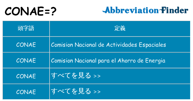 conae は何の略します。