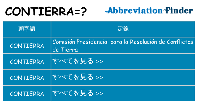 contierra は何の略します。