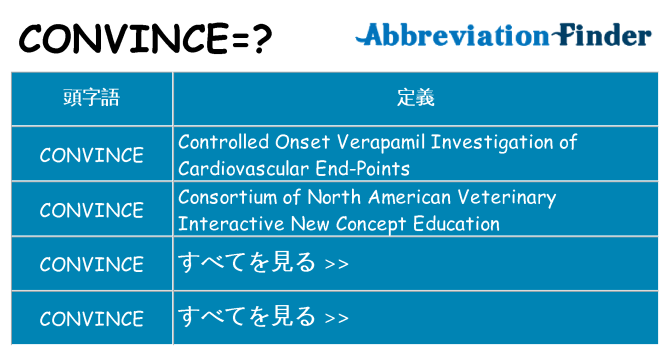 convince は何の略します。