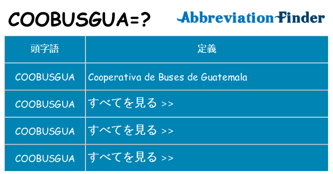 coobusgua は何の略します。