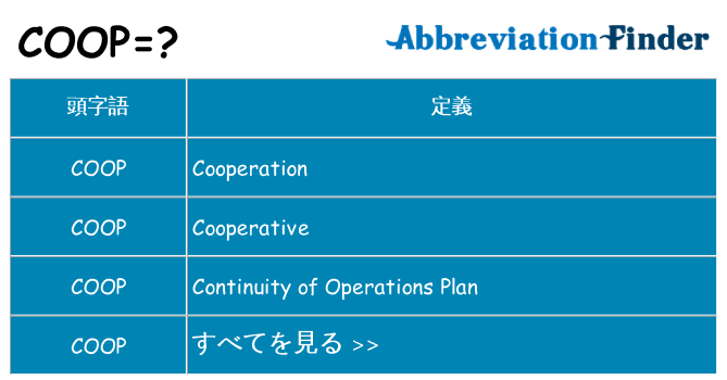 coop は何の略します。