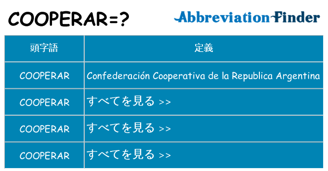 cooperar は何の略します。
