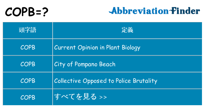 copb は何の略します。