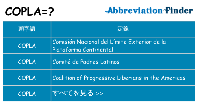 copla は何の略します。