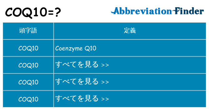 coq10 は何の略します。