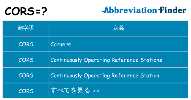 cors は何の略します。