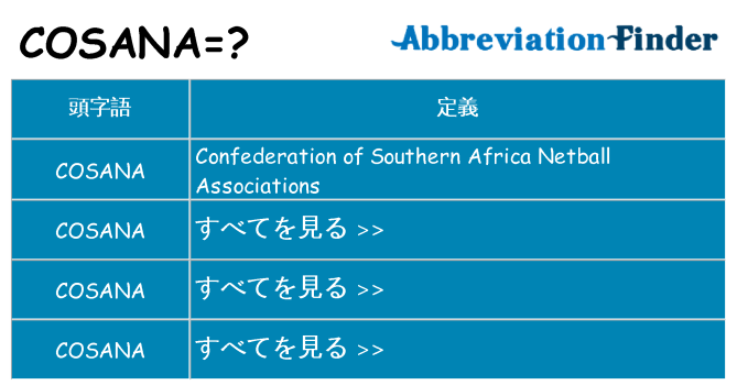 cosana は何の略します。