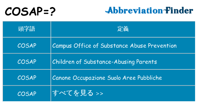 cosap は何の略します。
