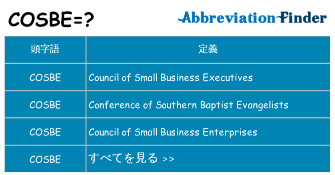 cosbe は何の略します。