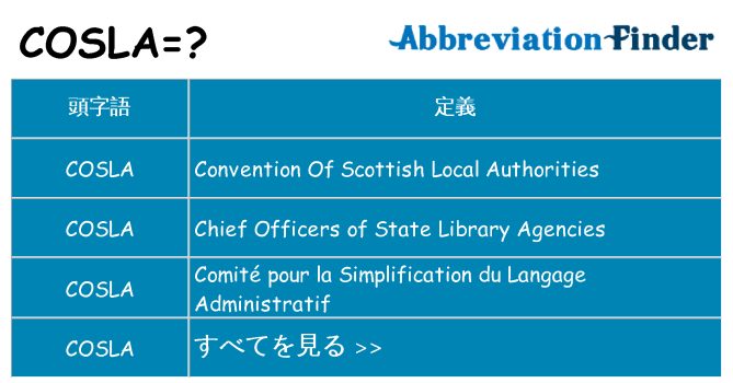 cosla は何の略します。