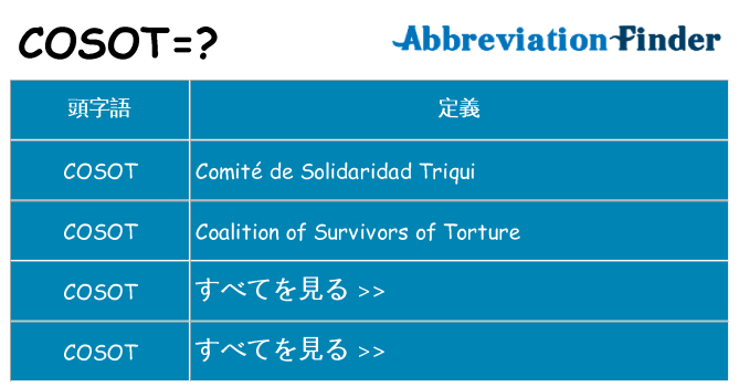 cosot は何の略します。
