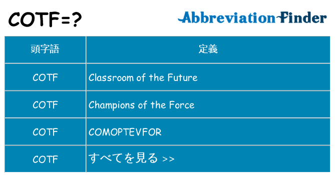 cotf は何の略します。