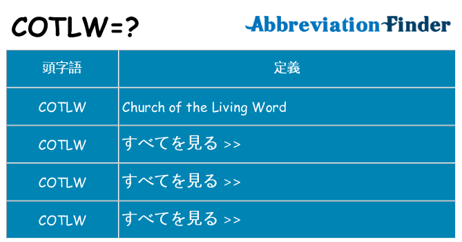 cotlw は何の略します。