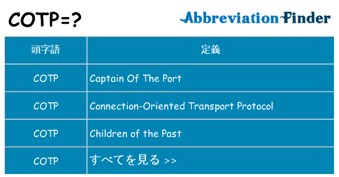 cotp は何の略します。