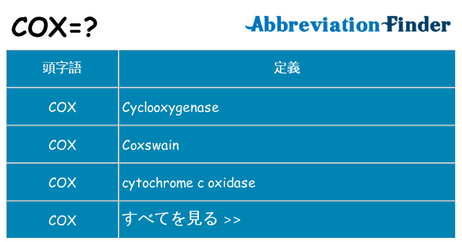 cox は何の略します。