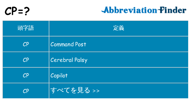 cp は何の略します。