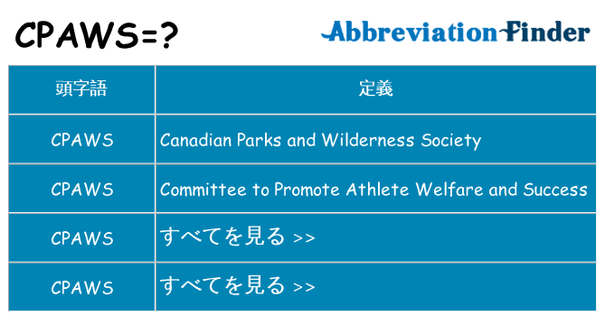 cpaws は何の略します。