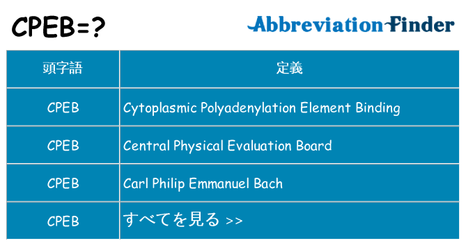 cpeb は何の略します。