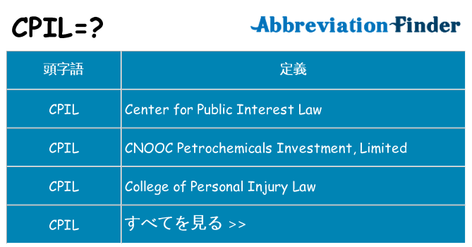 cpil は何の略します。