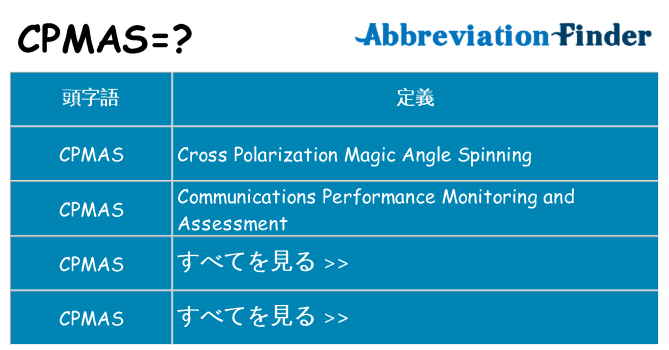 cpmas は何の略します。