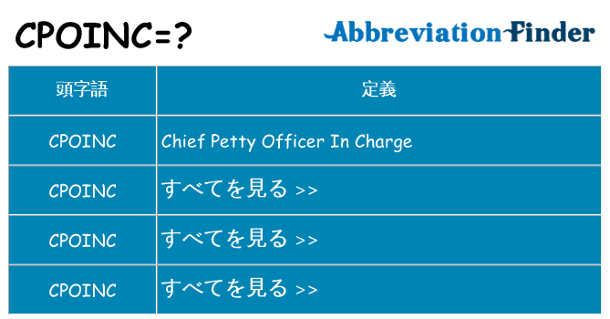 cpoinc は何の略します。
