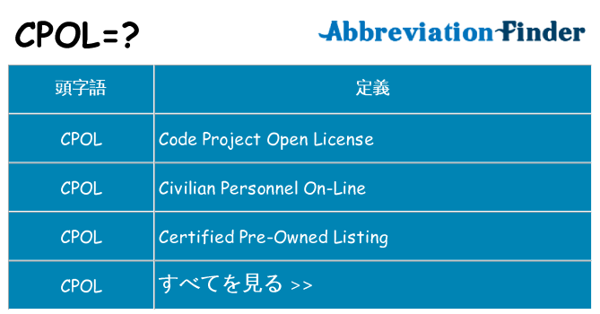 cpol は何の略します。