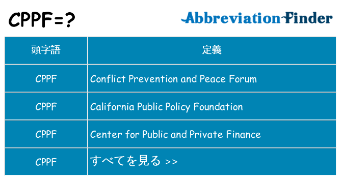 cppf は何の略します。