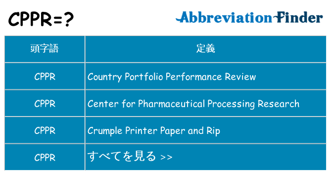 cppr は何の略します。