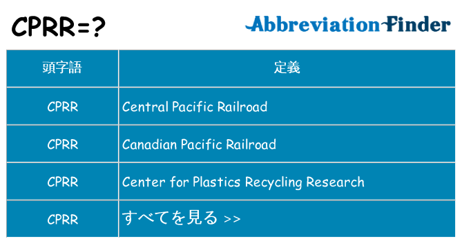 cprr は何の略します。
