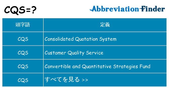 cqs は何の略します。