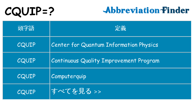 cquip は何の略します。
