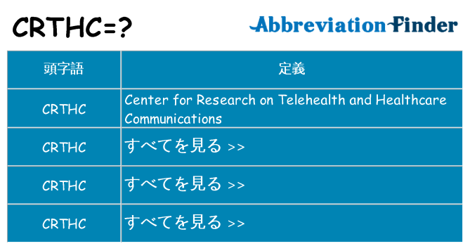 crthc は何の略します。