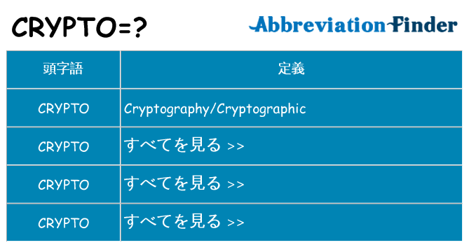 crypto は何の略します。
