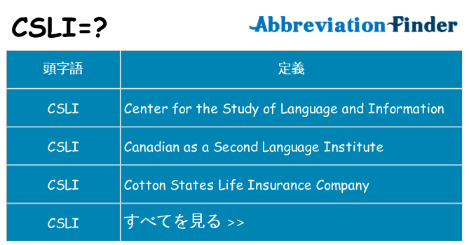 csli は何の略します。