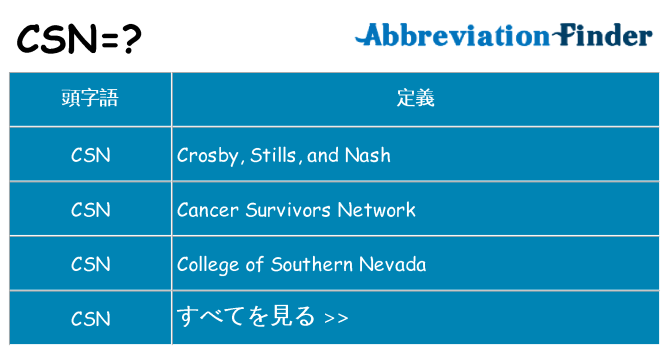 csn は何の略します。