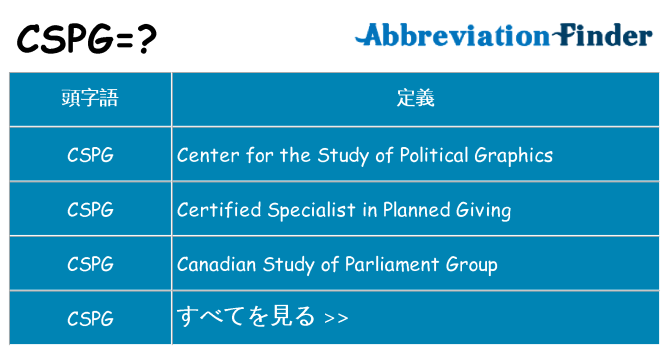 cspg は何の略します。