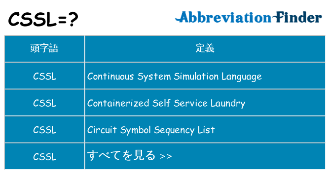 cssl は何の略します。