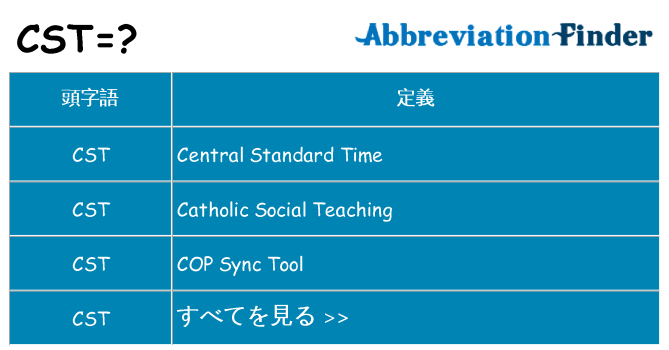 cst は何の略します。