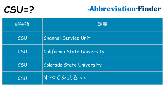 csu は何の略します。