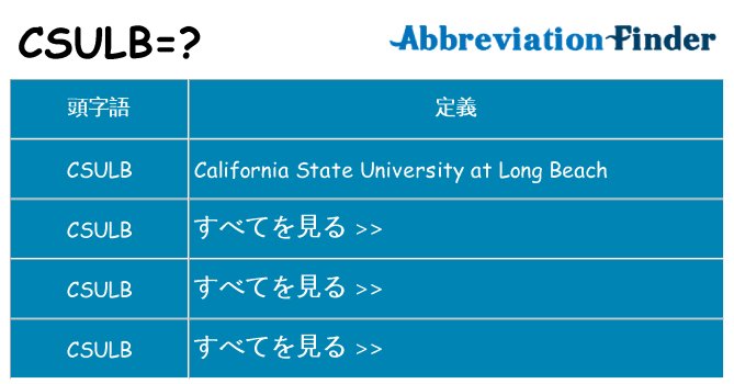 csulb は何の略します。