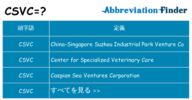 csvc は何の略します。