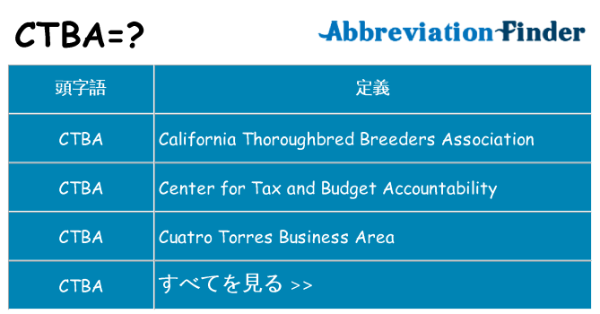 ctba は何の略します。