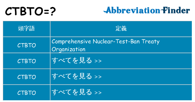 ctbto は何の略します。