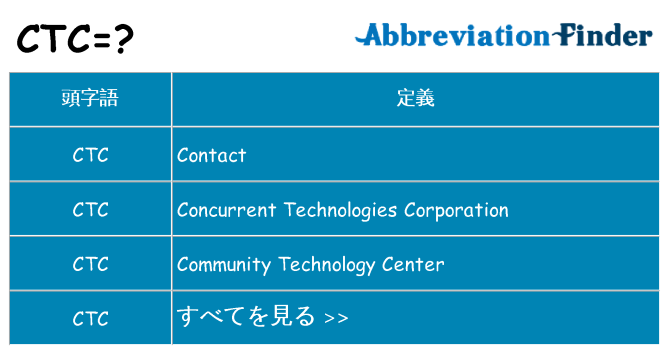 ctc は何の略します。