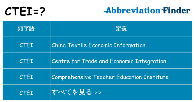 ctei は何の略します。