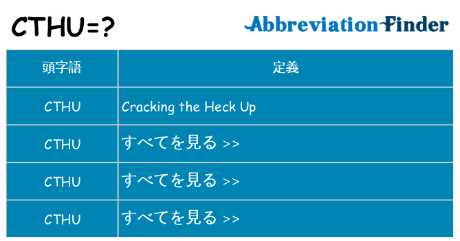 cthu は何の略します。