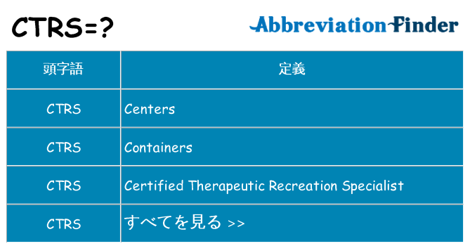 ctrs は何の略します。